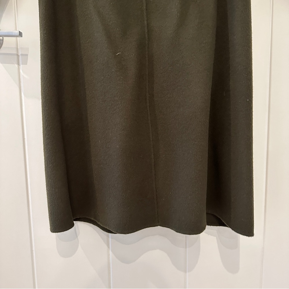MAJE Galaxie Long Wool Blend Coat Size 40 Dark Olive Green - Picture 9 of 11